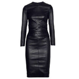 New Genuine Leather Lambskin Women Fashion Ladies Dress