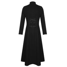 Load image into Gallery viewer, Men Black Cotton Twill Steampunk Jacket Gothic Victorian Military Style Trench Coat
