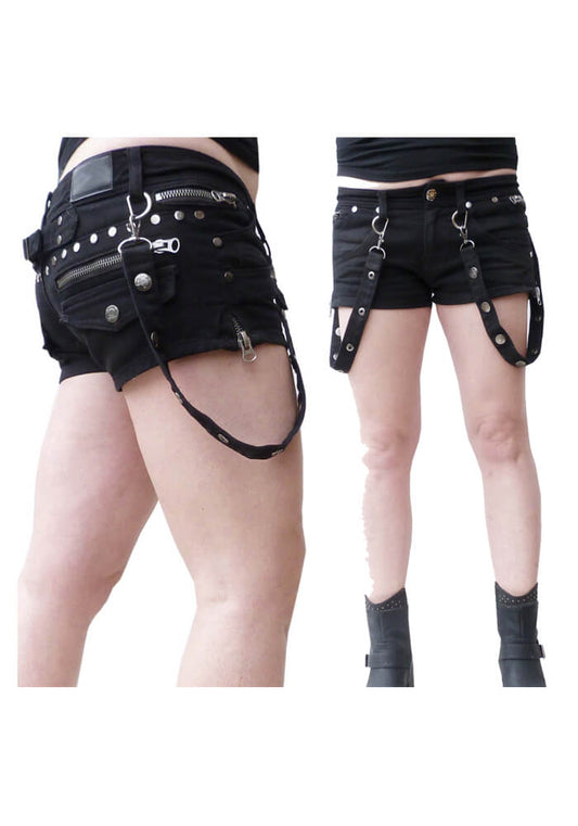 Women Gothic Black Cotton Mini Skirt Hot Short Style with Gothic Flair