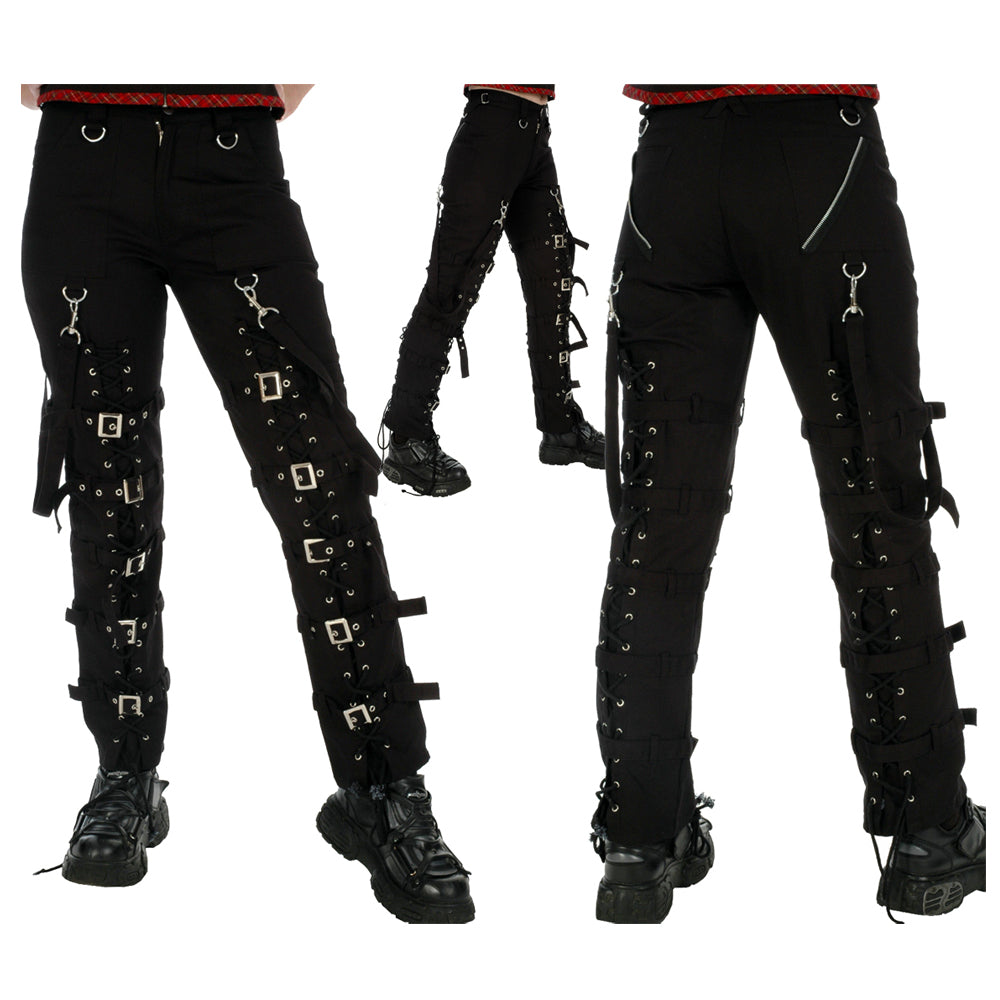 Women Remission Pants Emo Style with Zipper Details and Gothic Influence - Alternative Gothic Dark Wear | Embrace Dark Aesthetic Men & Women Gothic Clothing