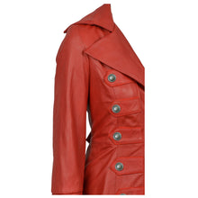 Load image into Gallery viewer, Women Gothic Sissy Empress Coat Real Nappa Leather Red Coat Gothic Fitted Long Coat
