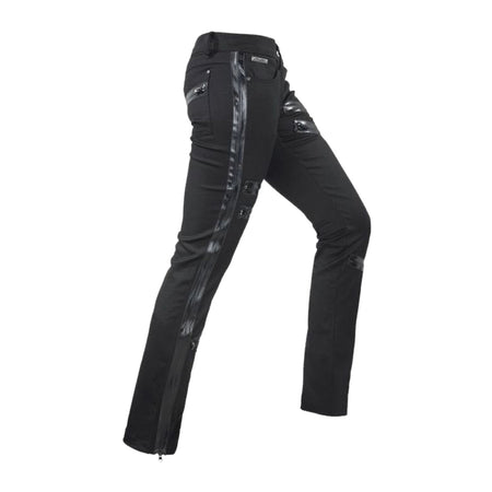 Women Goth Long Pants With Zippers Black Punk Rock Decorated Pants Punk Emo Pant