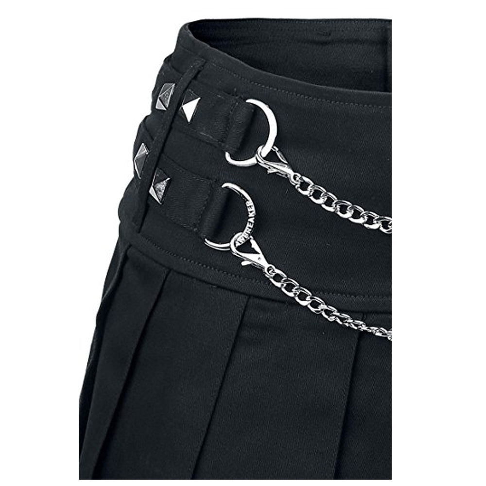 Women Gothic Punk Skirt Chain Detail Metal Mini Skirt with Silver Chains for a Bold Rock Style - Alternative Gothic Dark Wear | Embrace Dark Aesthetic Men & Women Gothic Clothing