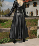 Handmade Women Gothic Trench Long Coats Full Length Coat Alternative Victorian, Steampunk, Leather Coat