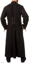 Load image into Gallery viewer, Handmade Men Goth Crossover Long Coat Chains Strap EMO TRENCH Coat
