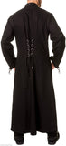 Handmade Men Goth Crossover Long Coat Chains Strap EMO TRENCH Coat