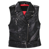 Men Leather Vest Unisex Punk Stylish Band PU Vest Gothic Core