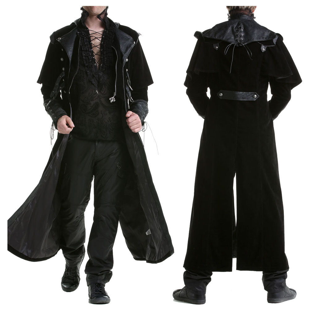 Handmade Gothic Steampunk Coat Halloween Cosplay Costume Victorian Long Coat