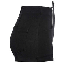 Load image into Gallery viewer, Women High Waist Zipper Black Summer Street Short Cotton Inelastic Heavy Twill Fabric Shorts Tech Noir Short
