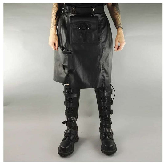 Black Gothic Biker Rock Star Steampunk Metal Scottish Kilt Skirt