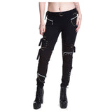 Women Rock & Heavy Metal Biker Pants Gothic Style with Bold Edgy Aesthetic