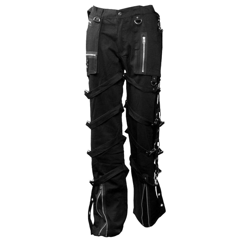 Women Gothic Pants Steampunk Style with Zipper and Buckle Accents