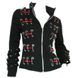 Women Gothic Punk Style Jacket with Safety Pin Clipper