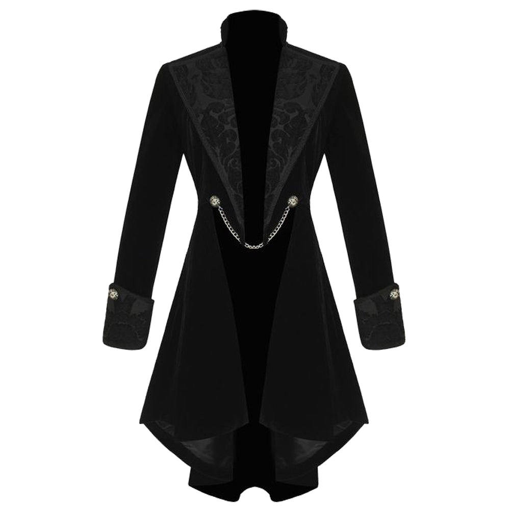 Handmade Women Gothic Pentagram Velvet Coat Ladies Gothic Long Coat