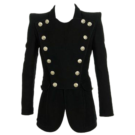 Women Gothic Coat Black Alternative Breast Panel Military Jacket Gothic Coat