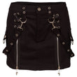 Women Gothic Black Mini Skirt Double Zipper Design with Bondage Style for a Bold Edgy Look