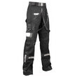 Men's Gothic Reflective Pant Black Punk D Ring Pant Men Gothic Clothing