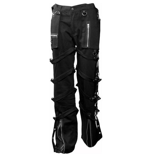 Men's Gothic Pant Black Gothic Buckle Pant, Men Fashion Gothic Pants