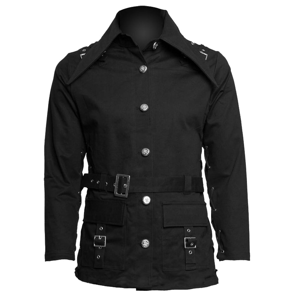 Women Gothic Coat Black Buckle Style Coat Ladies Gothic Clothing