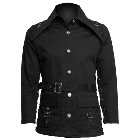 Women Gothic Coat Black Buckle Style Coat Ladies Jacket Gothic Clothing