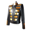Nightclub Gold Fashion Leather Jacket DJ Singers Rock Punk Motorcycle Jacket - Alternative Gothic Dark Wear | Embrace Dark Aesthetic Men & Women Gothic Clothing