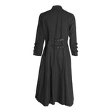 Handmade Men’s Long Gothic Coat Bondage Uniform Style with Rivets & Straps