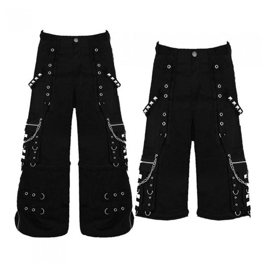 Men Gothic Pant Cyber Goth Trouser Bondage Shorts Pant - Alternative Gothic Dark Wear | Embrace Dark Aesthetic Men & Women Gothic Clothing