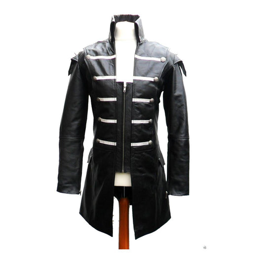 Mens Gothic Steampunk Lambskin Jacket Goth Black Leather Jacket - Alternative Gothic Dark Wear | Embrace Dark Aesthetic Men & Women Gothic Clothing