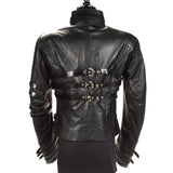 MJ Hot Leather Jacket Military Style Gothic Jacket - Alternative Gothic Dark Wear | Embrace Dark Aesthetic Men & Women Gothic Clothing