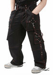 Men Gothic Pant Bondage Trouser Black Red Punk Rock Short Pants Punk Trouser Men Baggy Pants - Alternative Gothic Dark Wear | Embrace Dark Aesthetic Men & Women Gothic Clothing