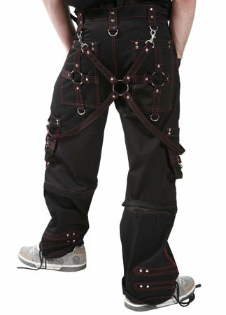 Men Gothic Pant Bondage Trouser Black Red Punk Rock Short Pants Punk Trouser Men Baggy Pants