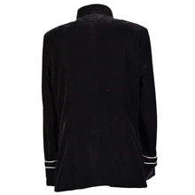 Load image into Gallery viewer, Handmade Men Black Military Style Silver Piping Coat Gothic Fashion Coat
