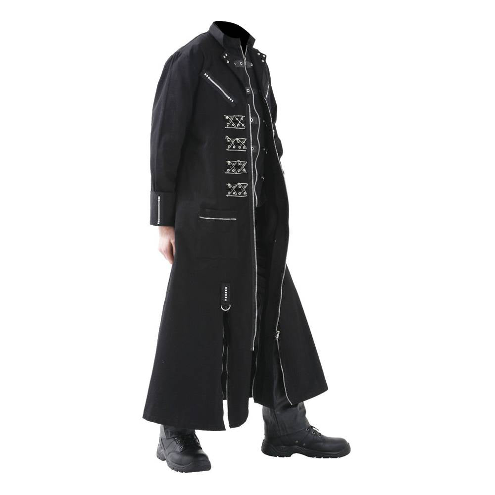 Handmade HELLRAISER Gothic Coat Punk Pinhead VAMPIRE Chrome Coat Long Gothic Coat