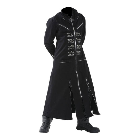 Handmade HELLRAISER Gothic Coat Punk Pinhead VAMPIRE Chrome Coat Long Gothic Coat