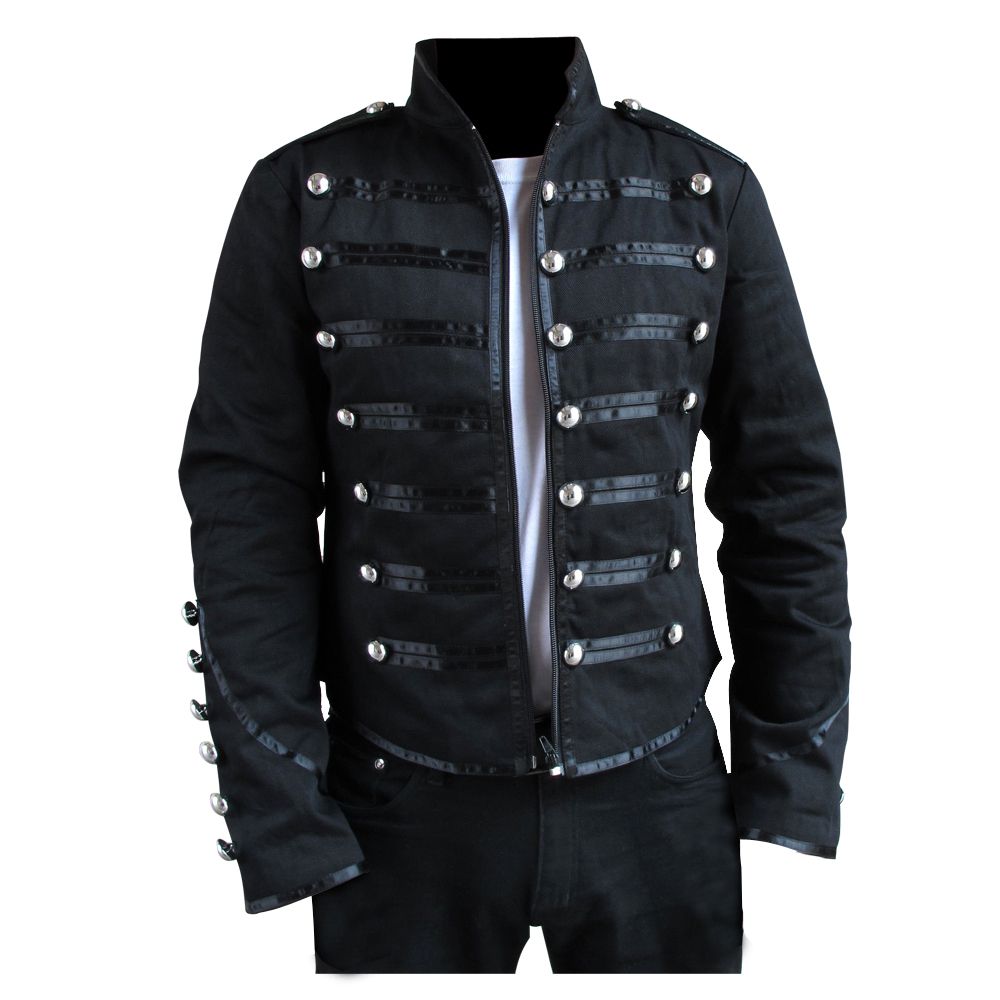 Military Parade Jacket Tunic Rock Black Steampunk Jacket - Alternative Gothic Dark Wear | Embrace Dark Aesthetic Men & Women Gothic Clothing