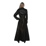 New Fashion Front Zipper Black Long Coat Women Gothic Long Coat Genuine Leather Coat - Alternative Gothic Dark Wear | Embrace Dark Aesthetic Men & Women Gothic Clothing