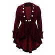 Women Gothic Coat Victorian Style Burgundy Gothic Ruffle Coat