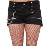 Women Punk Style Shorts Badass Babes Mini Skirt with Unique Zipper Design for an Edgy Bold Look