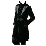 Velvet Coat Men Black Gothic Knot Overcoat Jacket - Alternative Gothic Dark Wear | Embrace Dark Aesthetic Men & Women Gothic Clothing