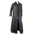 Men's Gothic Leather Coat Gothic Full-Length Coat With Three Buckle Open Front - Alternative Gothic Dark Wear | Embrace Dark Aesthetic Men & Women Gothic Clothing