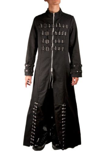 Mens Gothic Pinhead Hell Raiser Vampire Mens Trench Long Coat