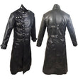 Men Steampunk Van Helsing Coat Gothic Trench Coat Genuine Black Leather Coat Costume