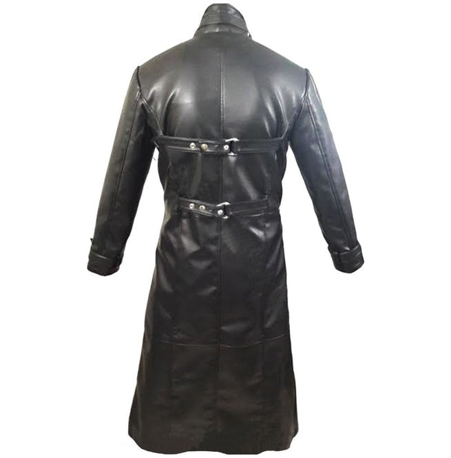 Men Steampunk Van Helsing Coat Gothic Trench Coat Genuine Black Leather Coat Costume