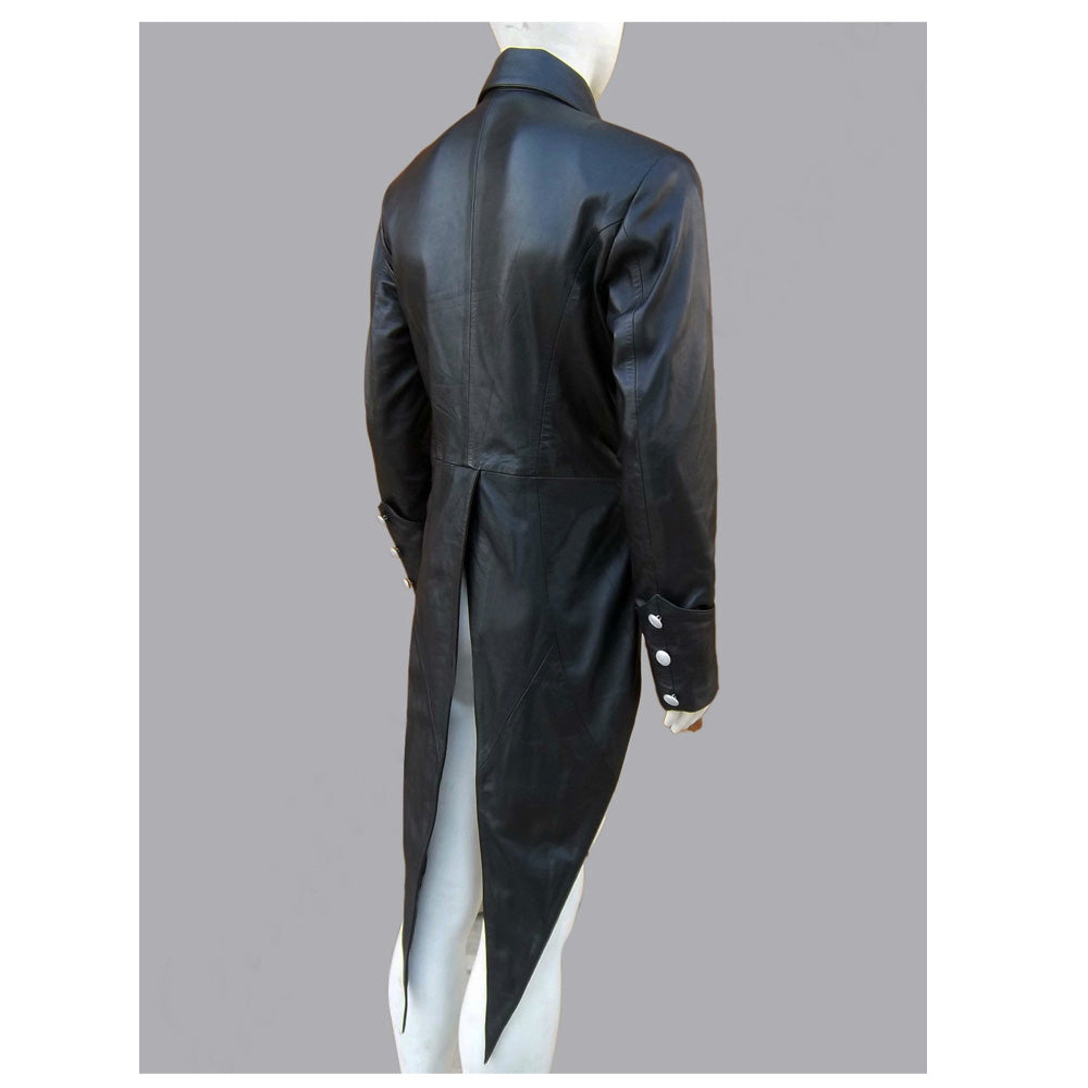 Steampunk Gothic Vintage Men Gothic Genuine Leather Tailcoat - Alternative Gothic Dark Wear | Embrace Dark Aesthetic Men & Women Gothic Clothing