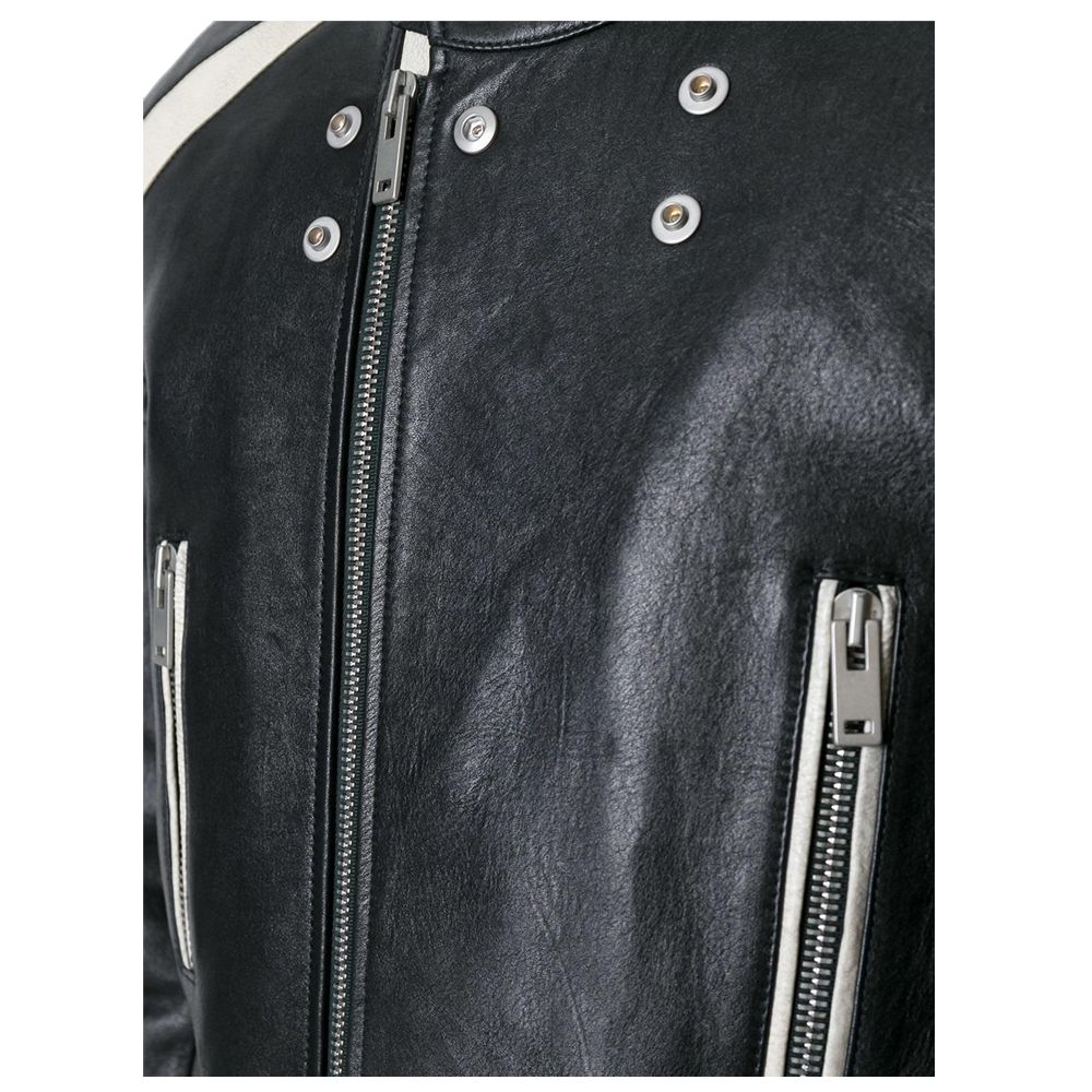Handmade Men Genuine Leather Biker Coat Cowboy Long Coat Runway Look Coat