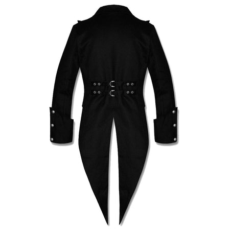 Handmade Men Gothic Twill Swallowtail Jacket Cotton Tailcoat Steampunk Goth Victorian Coat