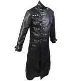 Men Steampunk Van Helsing Coat Gothic Trench Coat Genuine Black Leather Coat Costume