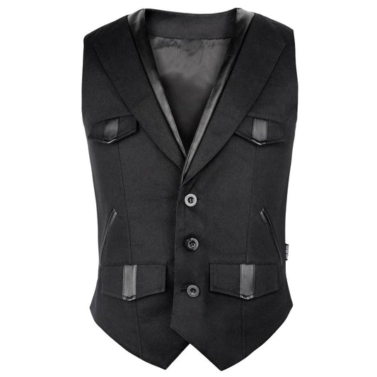 Men Gothic Vest Steampunk Wool Vest Wedding Military Style Waistcoat - Alternative Gothic Dark Wear | Embrace Dark Aesthetic Men & Women Gothic Clothing