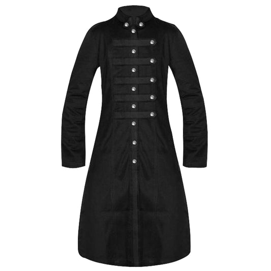 Men Hellraiser Vampire Military Coat Gothic Long Coat of the Night