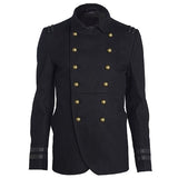 Men Military Wool Coat Gothic Style Golden Buttons Coat For Men Handmade